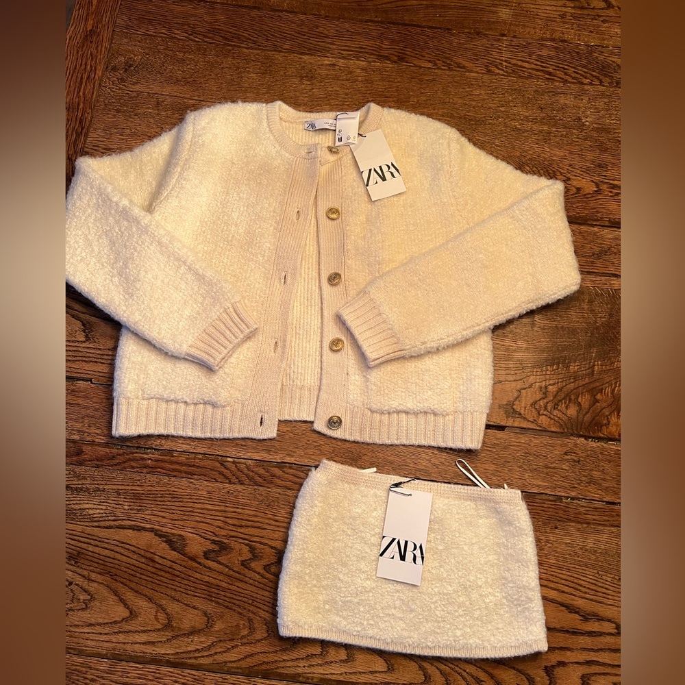ZARA Cozy Cream Sweater & Tube Top Set Size S